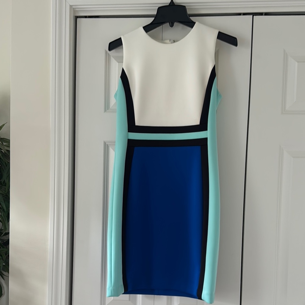 Calvin Klein Colorblock Sleeveless Sheath Dress